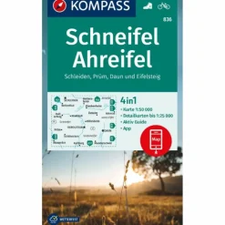 KOMPASS WANDERKARTE 836 SCHNEIFEL, AHREIFEL, SCHLEIDEN, PRÜM^ Wanderkarten Und Winterkarten|Wanderkarten Und Winterkarten