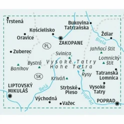 KOMPASS WANDERKARTE 2100 TATRA, HOHE, WESTLICHE, BELAER^ Wanderkarten Und Winterkarten|Wanderkarten Und Winterkarten