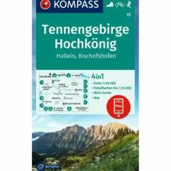 Wanderkarten Und Winterkarten|Wanderkarten Und Winterkarten*KOMPASS WANDERKARTE 15 TENNENGEBIRGE, HOCHKÖNIG