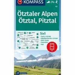Wanderkarten Und Winterkarten|Wanderkarten Und Winterkarten*KOMPASS WANDERKARTE 43 ÖTZTALER ALPEN, ÖTZTAL, PITZTAL
