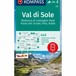 KOMPASS WANDERKARTE 119 VAL DI SOLE, MADONNA DI CAMPIGLIO^ Wanderkarten Und Winterkarten|Wanderkarten Und Winterkarten