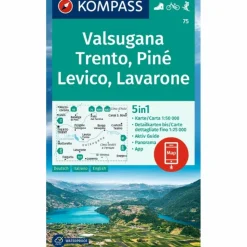 KOMPASS WANDERKARTE 75 VALSUGANA, TRENTO, PINÉ, LEVICO^ Wanderkarten Und Winterkarten|Wanderkarten Und Winterkarten