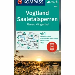KOMPASS WANDERKARTE 805 VOGTLAND, SAALETALSPERREN, PLAUEN^ Wanderkarten Und Winterkarten|Wanderkarten Und Winterkarten