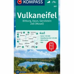 KOMPASS WANDERKARTE 837 VULKANEIFEL, BITBURG, DAUN^ Wanderkarten Und Winterkarten|Wanderkarten Und Winterkarten