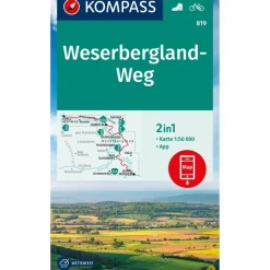 KOMPASS WANDERKARTE 819 WESERBERGLAND-WEG 1:50.000^ Wanderkarten Und Winterkarten|Wanderkarten Und Winterkarten
