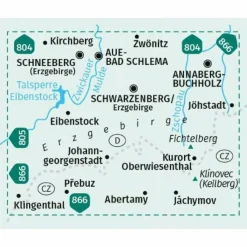 KOMPASS WANDERKARTE 806 WESTLICHES ERZGEBIRGE, AUE^ Wanderkarten Und Winterkarten|Wanderkarten Und Winterkarten
