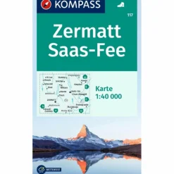 KOMPASS WANDERKARTE 117 ZERMATT, SAAS-FEE 1:40.000^ Wanderkarten Und Winterkarten|Wanderkarten Und Winterkarten