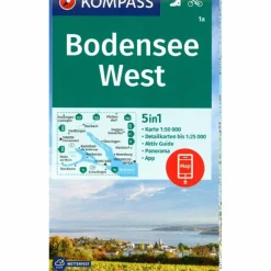 KOMPASS WANDERKARTE 1A BODENSEE WEST 1:50.000 - Wanderkarte^ Wanderkarten Und Winterkarten|Wanderkarten Und Winterkarten