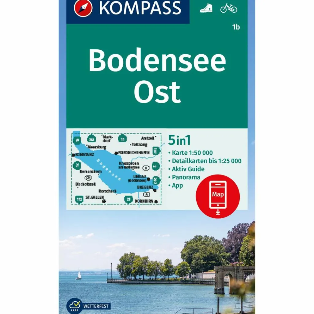 Wanderkarten Und Winterkarten|Wanderkarten Und Winterkarten*KOMPASS WANDERKARTE 1B BODENSEE OST 1:50.000