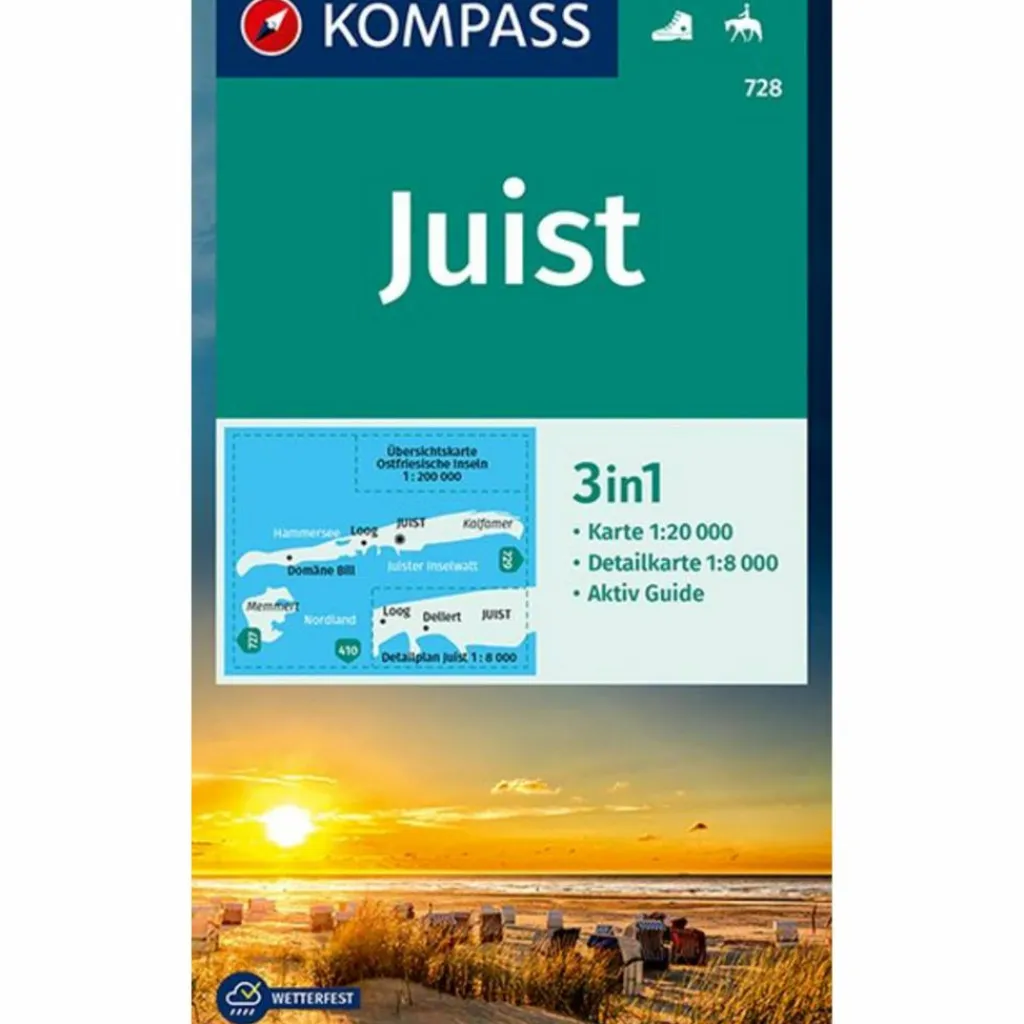 KOMPASS WANDERKARTE INSEL JUIST 1:20 000 - Wanderkarte^ Wanderkarten Und Winterkarten|Wanderkarten Und Winterkarten