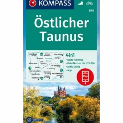 Wanderkarten Und Winterkarten|Wanderkarten Und Winterkarten*KOMPASS WANDERKARTE ÖSTLICHER TAUNUS 1:50 000