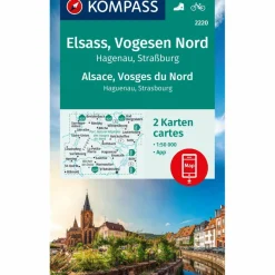 KOMPASS WANDERKARTEN-SET 2220 ELSASS, VOGESEN NORD, HAGENAU^ Wanderkarten Und Winterkarten|Wanderkarten Und Winterkarten