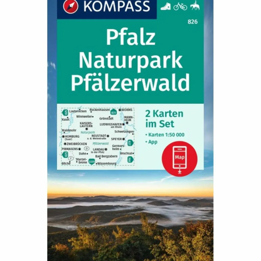 Wanderkarten Und Winterkarten|Wanderkarten Und Winterkarten*KOMPASS WANDERKARTEN-SET 826 PFALZ, NATURPARK PFÄLZERWALD