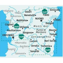 Wanderkarten Und Winterkarten|Wanderkarten Und Winterkarten*KOMPASS WANDERKARTEN-SET 2498 SARDINIEN MITTE