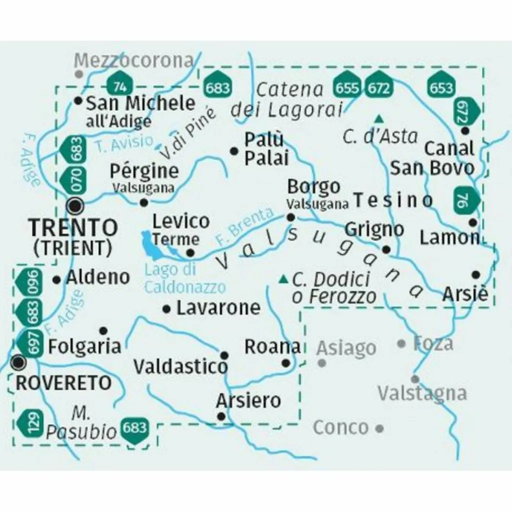 Wanderkarten Und Winterkarten|Wanderkarten Und Winterkarten*KOMPASS WANDERKARTEN-SET 656 VALSUGANA, PINE, LEVICO