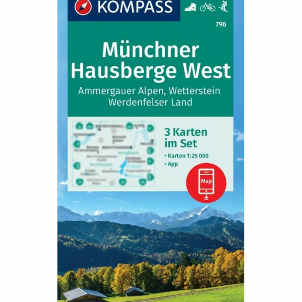 Wanderkarten Und Winterkarten|Wanderkarten Und Winterkarten*KOMPASS WANDERKARTEN-SET 796 MÜNCHNER HAUSBERGE WEST