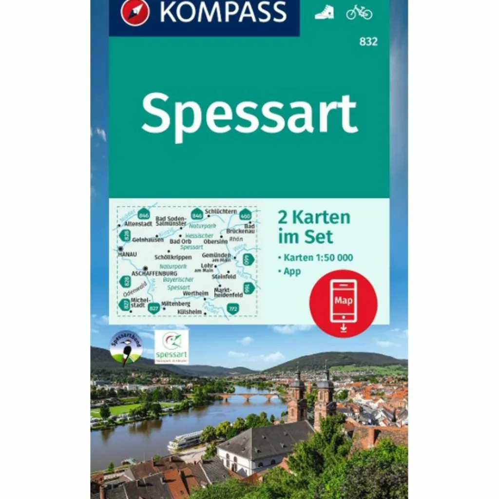 Wanderkarten Und Winterkarten|Wanderkarten Und Winterkarten*KOMPASS WANDERKARTEN-SET 832 SPESSART (2 KARTEN) 1:50.000