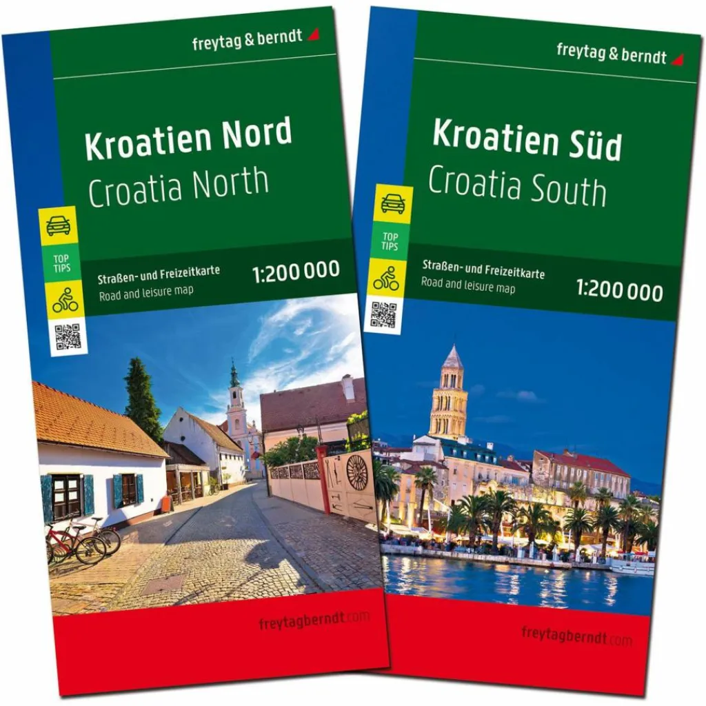 Straßenkarten|Straßenkarten*KROATIEN, STRAßENKARTEN-SET 1:200.000, FREYTAG & BERNDT - Straßenkarte