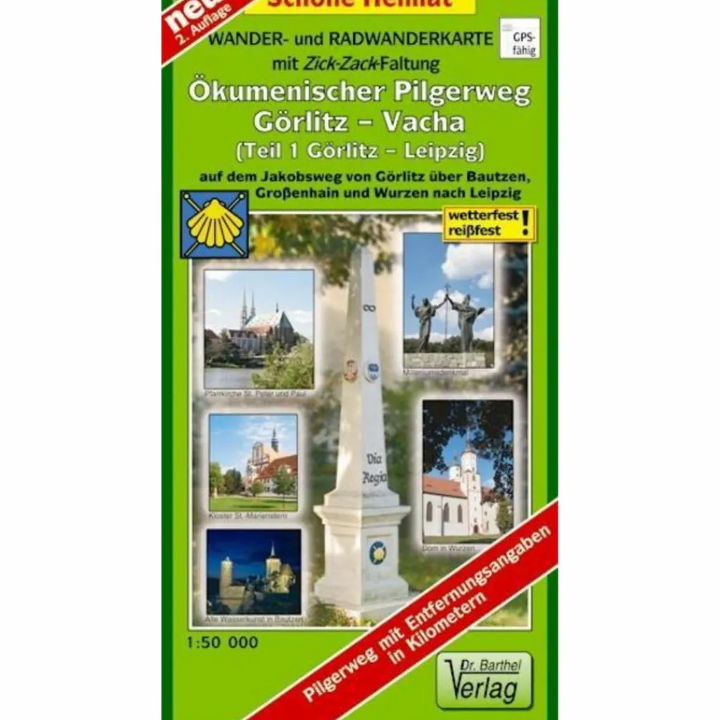Fahrradkarten|Wanderkarten Und Winterkarten*ÖKUMENISCHER PILGERWEG GÖRLITZ-VACHA - Wanderkarte