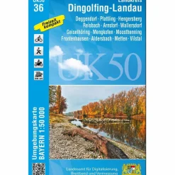 LANDKREIS DINGOLFING-LANDAU 1:50 000 (UK50-36)^ Fahrradkarten|Wanderkarten Und Winterkarten