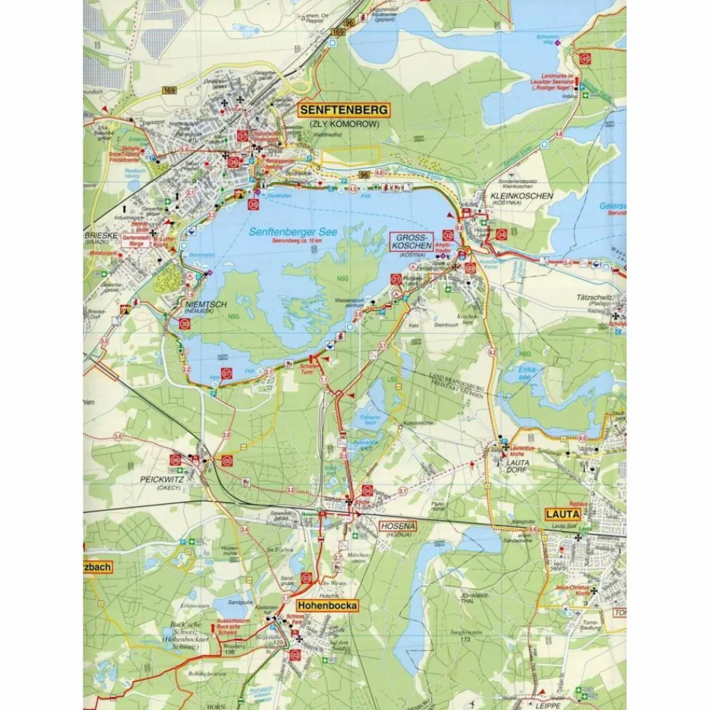 LAUSITZER SEENLAND, SENFTENBERG, HOYERSWERDA - Wanderkarte^ Fahrradkarten|Wanderkarten Und Winterkarten