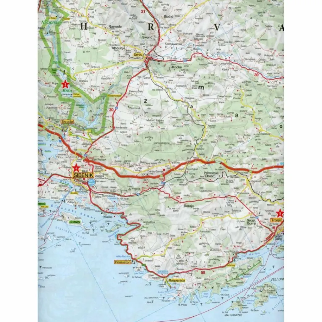 MARCO POLO KARTE KROATISCHE KÜSTE MITTE - Straßenkarte^ Straßenkarten|Straßenkarten