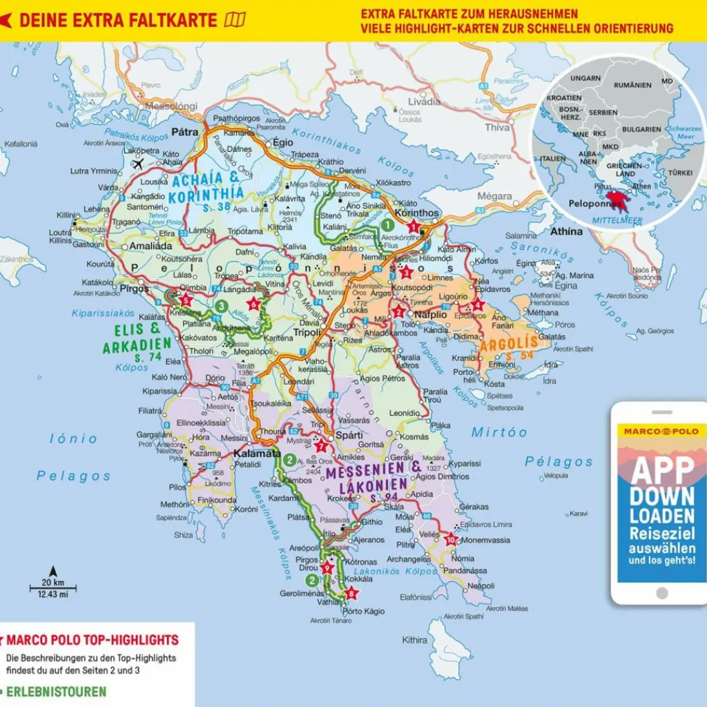 MARCO POLO REISEFÜHRER PELOPONNES^ Reiseführer Südosteuropa