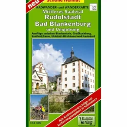 Fahrradkarten|Wanderkarten Und Winterkarten*MITTLERES SAALETAL, RUDOLSTADT, BAD BLAN - Wanderkarte