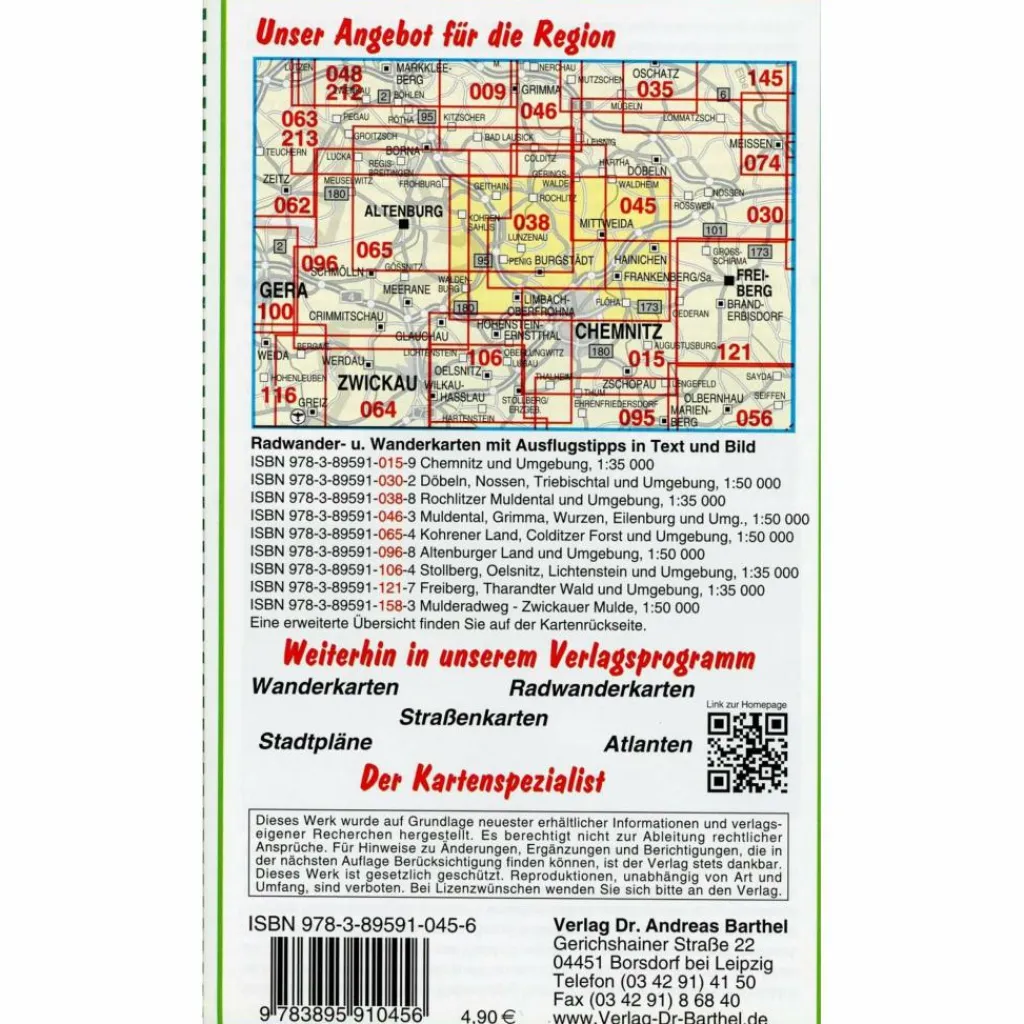 Fahrradkarten|Wanderkarten Und Winterkarten*MITTWEIDA UND UMGEBUNG 1 : 50 000 - Wanderkarte