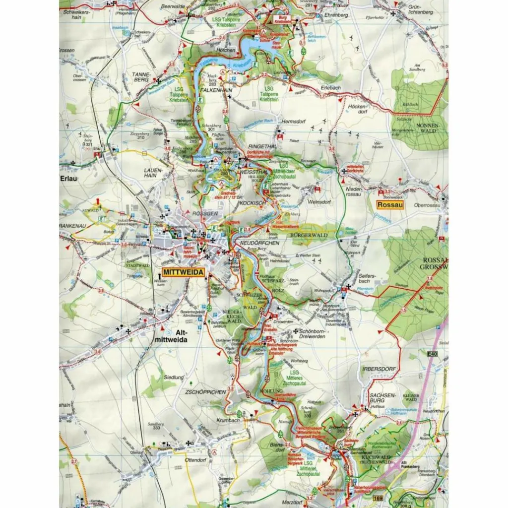 Fahrradkarten|Wanderkarten Und Winterkarten*MITTWEIDA UND UMGEBUNG 1 : 50 000 - Wanderkarte