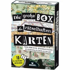 Moses Verlag DIE GROßE BOX DER RÄTSELHAFTEN KARTEN - Reisespiel^ Reisespiele