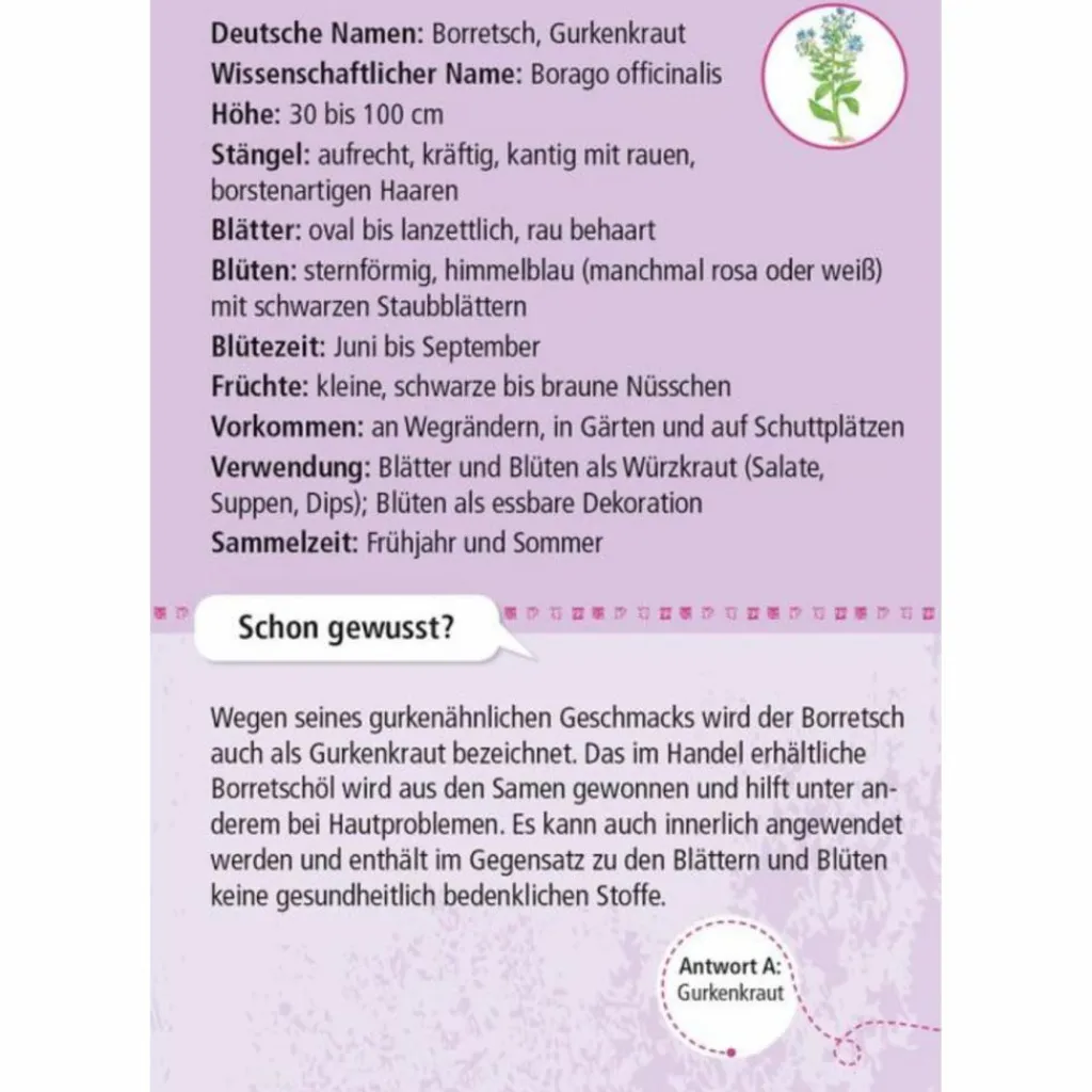 Kinder Moses Verlag Kinderreisespiele Und Spielzeug*EXPEDITION NATUR 50 ESSBARE WILDPFLANZEN - Reisespiel