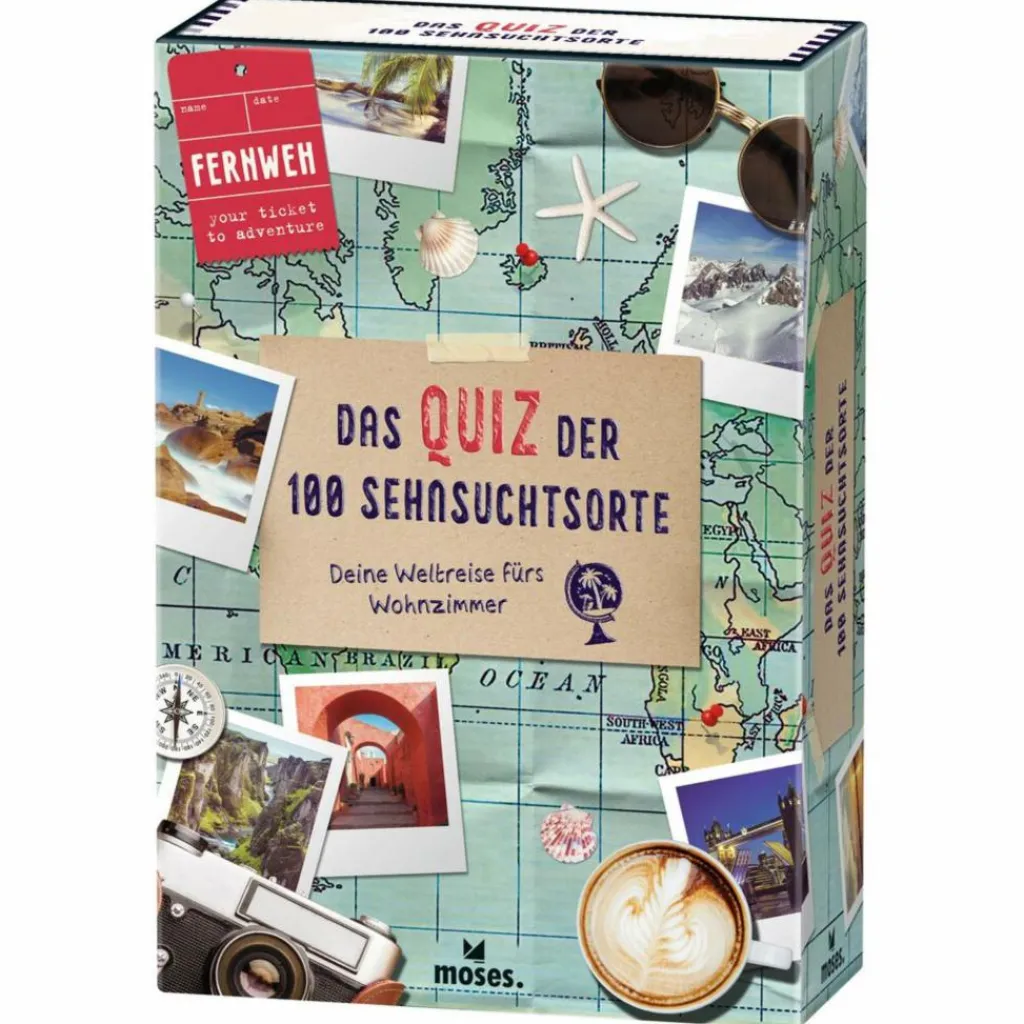 Kinder Moses Verlag Reisespiele|Kinderreisespiele Und Spielzeug*FERNWEH - DAS QUIZ DER SEHNSUCHTSORTE - Reisespiel