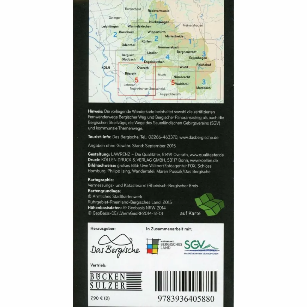 Wanderkarten Und Winterkarten|Wanderkarten Und Winterkarten*NATURPARK BERGISCHES LAND #5 1:25.000 - Wanderkarte