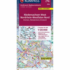 Straßenkarten|Straßenkarten*NIEDERSACHSEN WEST, NORDRHEIN-WESTFALEN NORD 3704, 1:125 000 - Straßenkarte