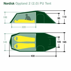 Nordisk OPPLAND 2 (2.0) PU TENT - Tunnelzelt^ 2-Personen-Zelte|3-Jahreszeiten-Zelte
