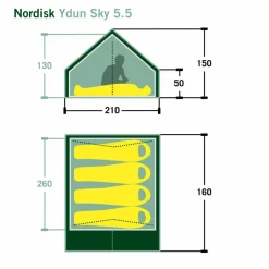 Nordisk 4-Personen-Zelte|Familienzelte*YDUN SKY 5.5 TECHNICAL COTTON TENT - Gruppenzelt