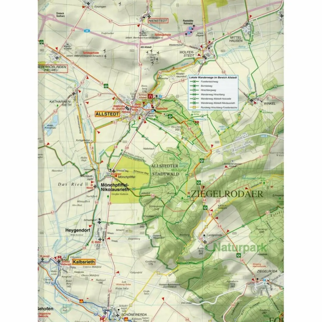 Fahrradkarten|Wanderkarten Und Winterkarten*QUERFURT, HELDRUNGEN, BAD BIBRA UND UMG - Wanderkarte