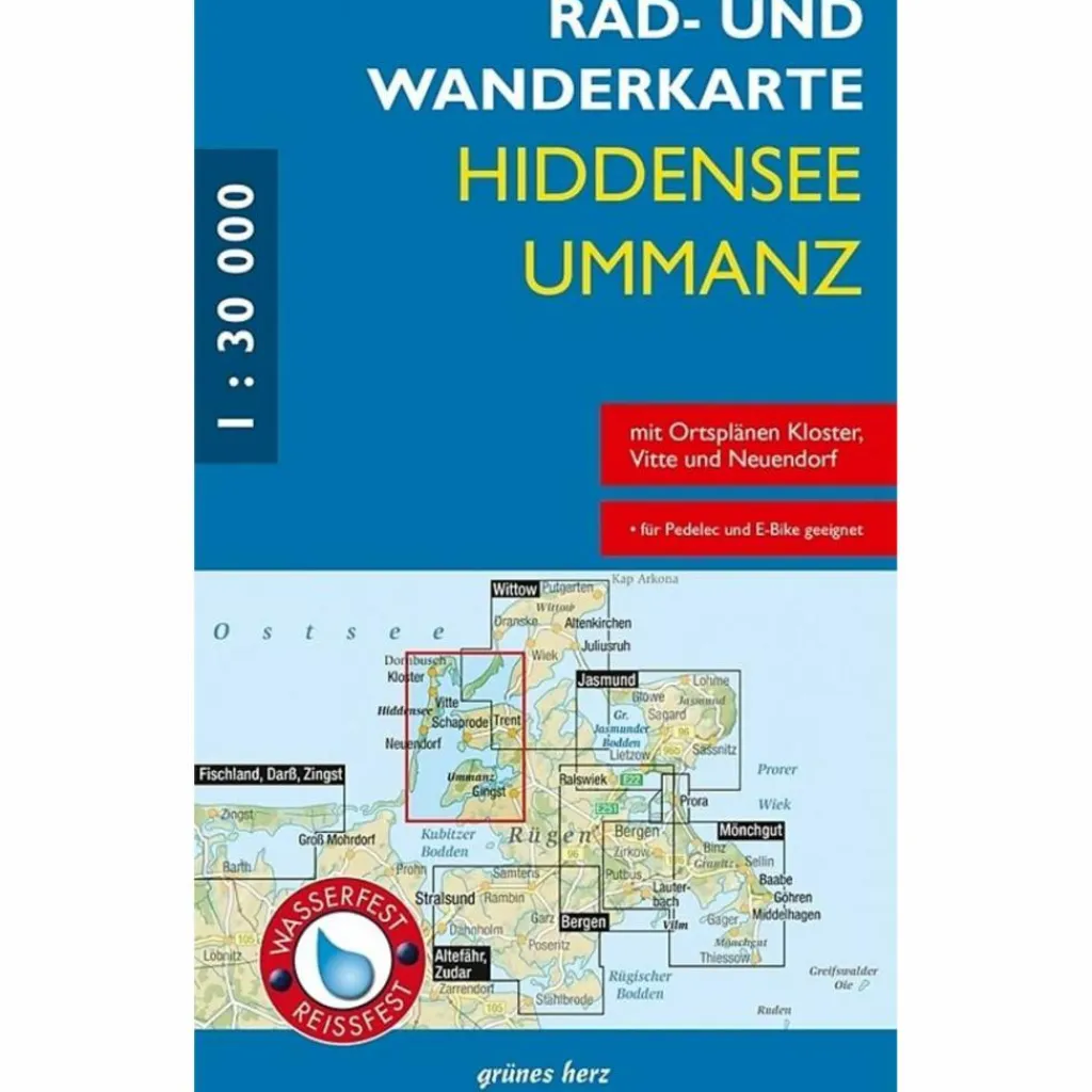 Fahrradkarten|Fahrradkarten*RAD- UND WANDERKARTE HIDDENSEE, UMMANZ 1 :30.000 - Fahrradkarte