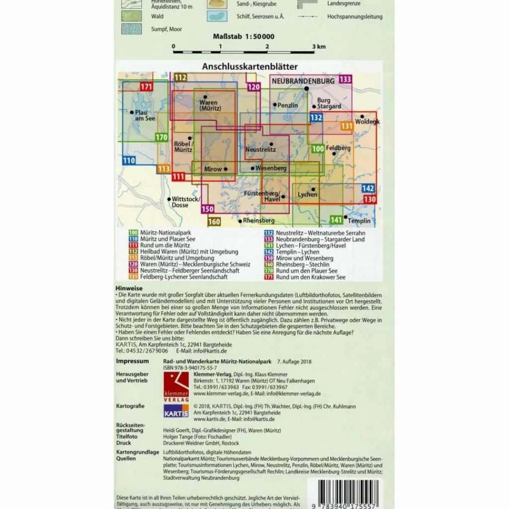RAD- UND WANDERKARTE MÜRITZ-NATIONALPARK - Wanderkarte^ Fahrradkarten|Wanderkarten Und Winterkarten