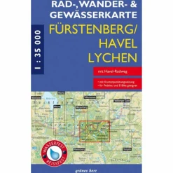 RAD-, WANDER- UND GEWÄSSERKARTE FÜRSTENBERG/HAVEL, LYCHEN - Fahrradkarte^ Fahrradkarten|Gewässerkarten