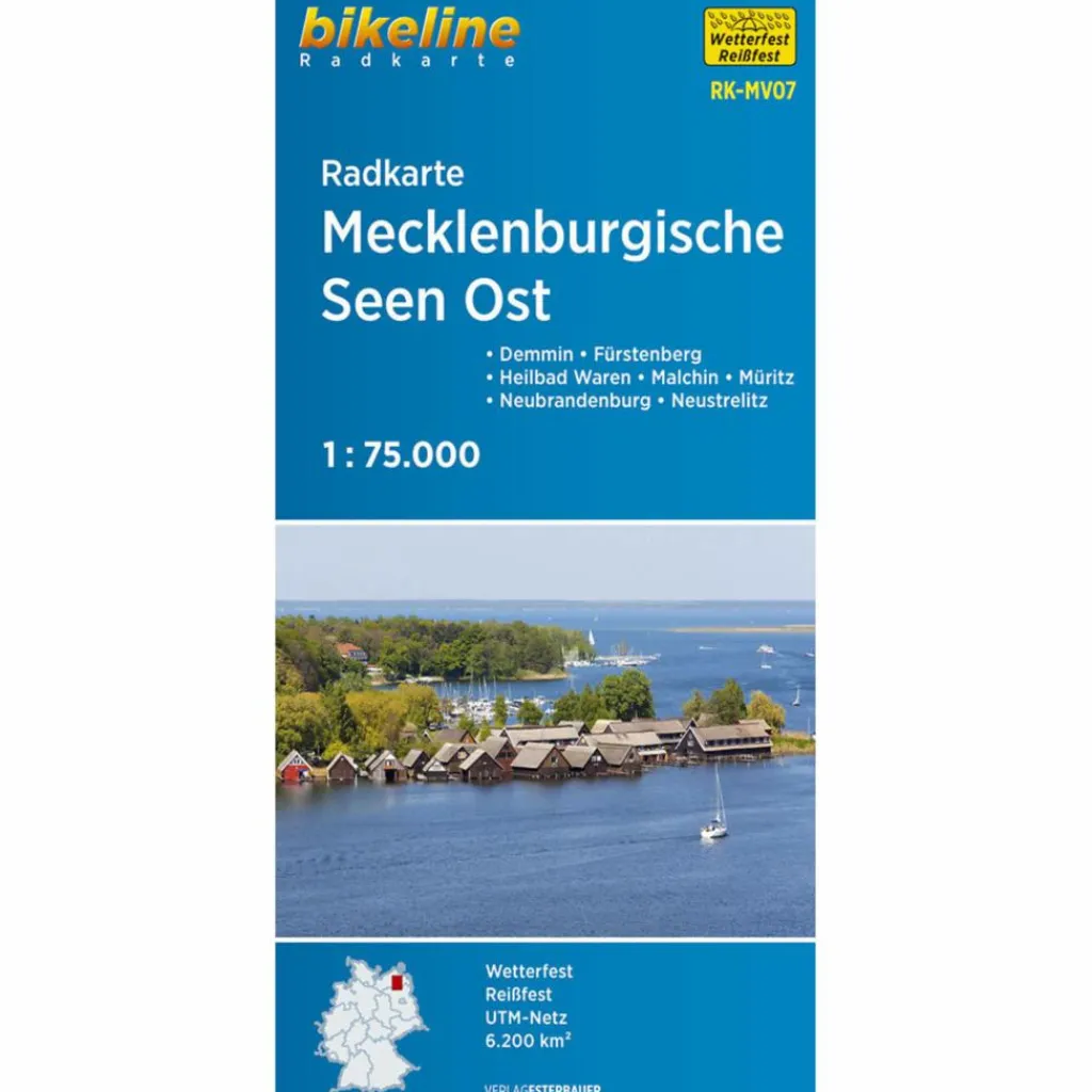 RADKARTE MECKLENBURGISCHE SEEN OST 1:75.000 - Fahrradkarte^ Fahrradkarten|Fahrradkarten
