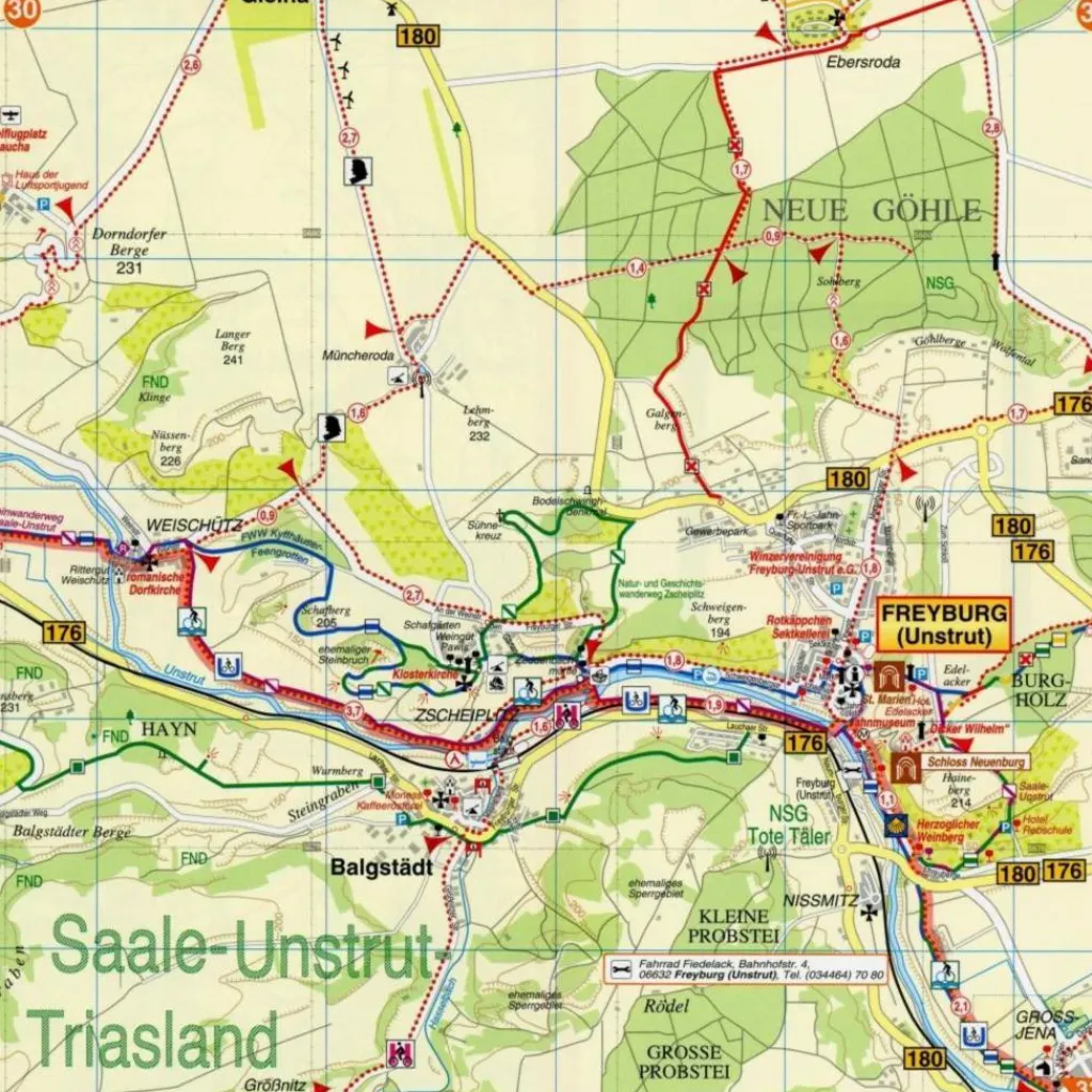 RADWANDER- UND WANDERKARTE UNSTRUT-RADWEG - Wanderkarte^ Fahrradkarten|Wanderkarten Und Winterkarten