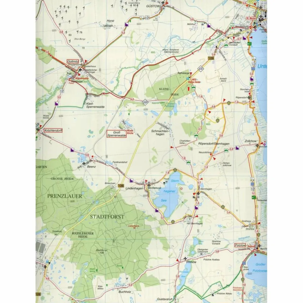 RADWANDER- UND WANDERKARTE PRENZLAU, UCKERSEEN - Wanderkarte^ Fahrradkarten|Wanderkarten Und Winterkarten
