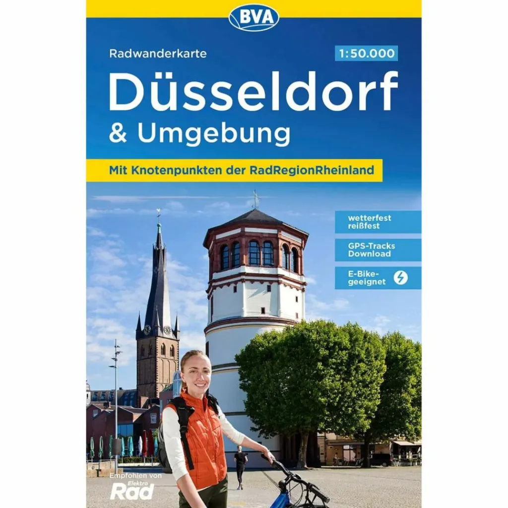 RADWANDERKARTE BVA DÜSSELDORF & UMGEBUNG, MIT KNOTENPUNKTEN^ Wanderkarten Und Winterkarten|Wanderkarten Und Winterkarten