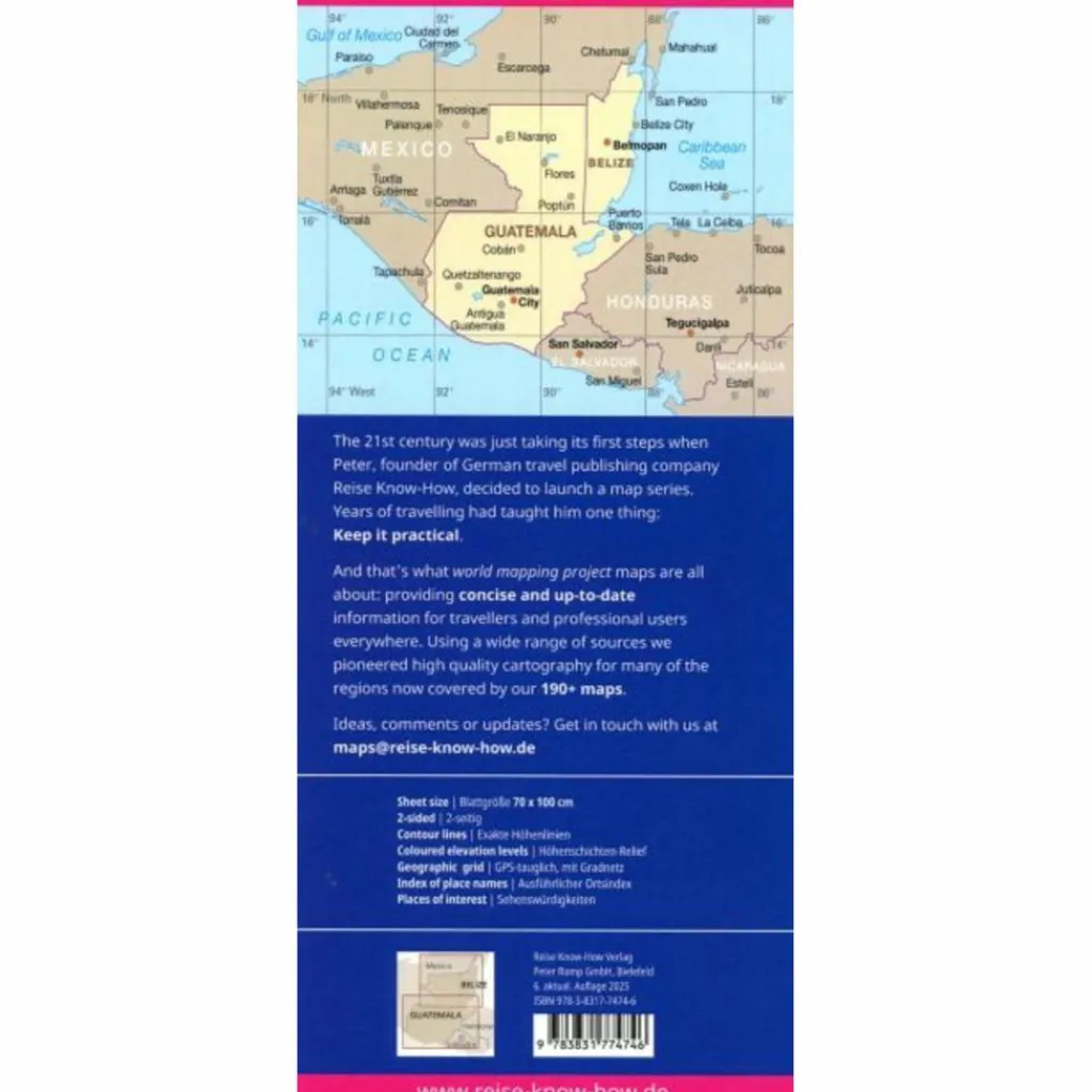 REISE KNOW-HOW LANDKARTE GUATEMALA, BELIZE (1:500.000) - Straßenkarte^ Straßenkarten|Straßenkarten