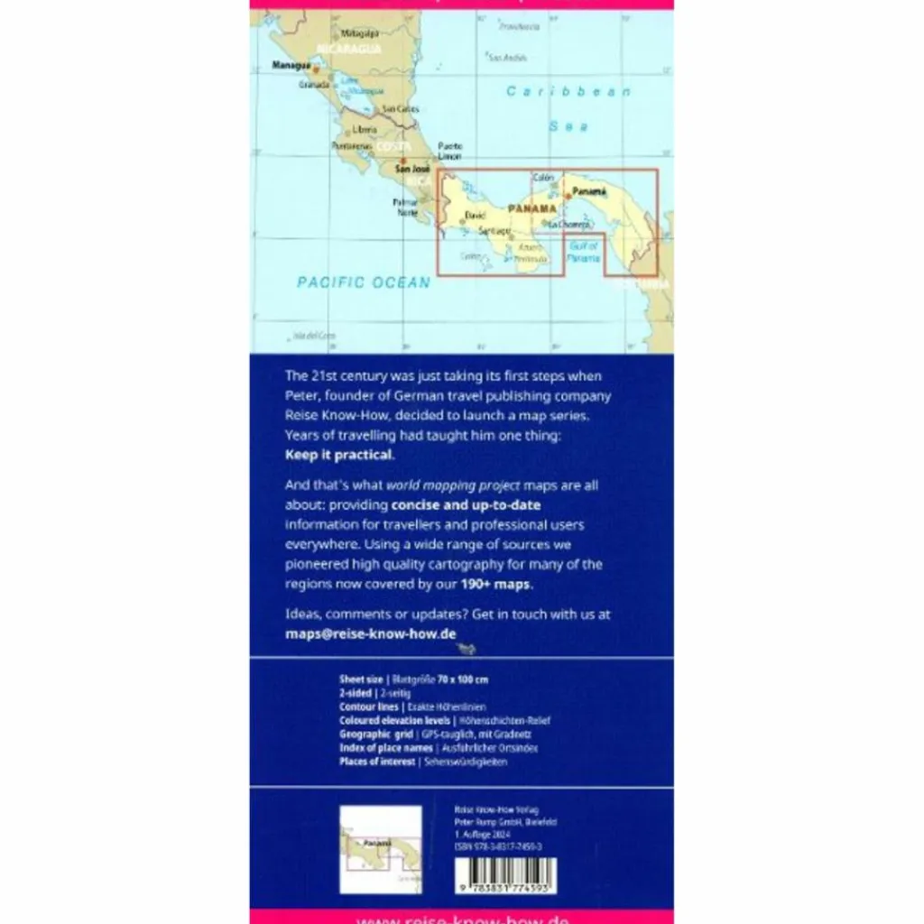 REISE KNOW-HOW LANDKARTE PANAMA (1:400.000) - Straßenkarte^ Straßenkarten|Straßenkarten