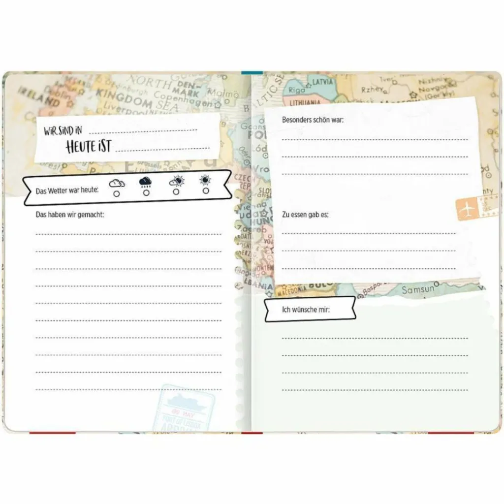 Schreibwaren*REISETAGEBUCH (LANDKARTE) - Notizbuch