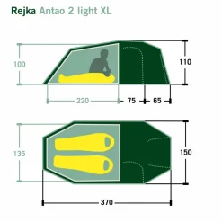 Rejka 2-Personen-Zelte|3-Jahreszeiten-Zelte*ANTAO II LIGHT XL - Tunnelzelt