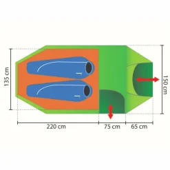 Rejka ANTAO II LIGHT XL UL - Tunnelzelt^ 2-Personen-Zelte|3-Jahreszeiten-Zelte